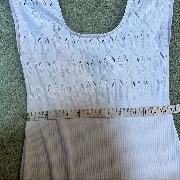 Free People Light Pink Bodycon Stretch Midi Maxi Long Dress Short Sleeve M/L - Picture 5 of 9